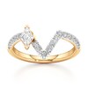 Thumbnail Image 1 of J'Lure Lozenge Step-Cut Lab-Grown Diamond Contour Wedding Band 1/2 ct tw 18K Yellow Gold