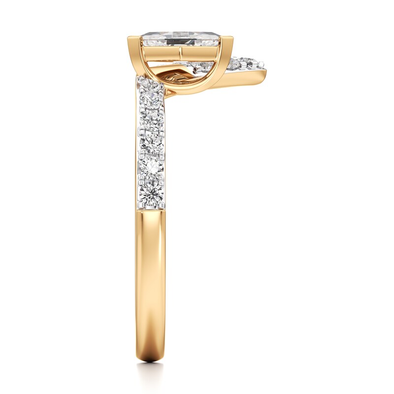 Main Image 3 of J'Lure Lozenge Step-Cut Lab-Grown Diamond Contour Wedding Band 1/2 ct tw 18K Yellow Gold