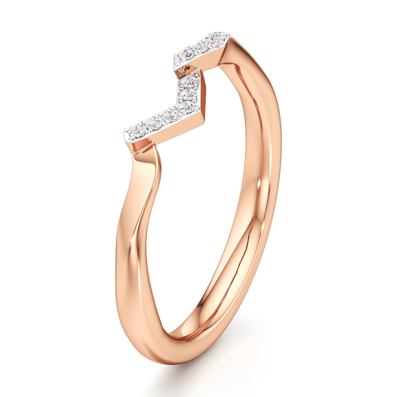Main Image 4 of J'Lure Lab-Grown Diamond Wedding Band 1/15 ct tw 18K Rose Gold