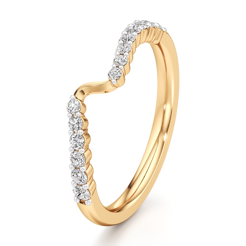 Main Image 4 of J'Lure Lab-Grown Diamond Contour Wedding Band 1/4 ct tw 18K Yellow Gold