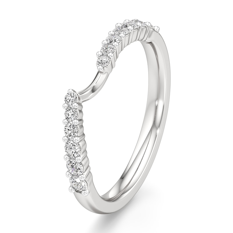 Main Image 4 of J'Lure Lab-Grown Diamond Contour Wedding Band 1/3 ct tw 18K White Gold
