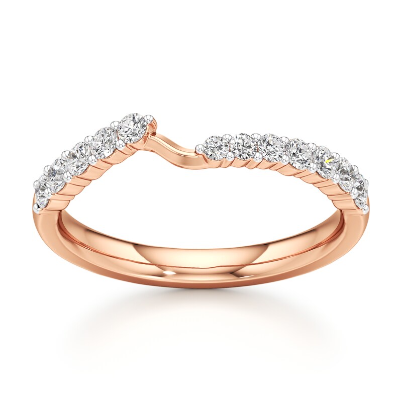Main Image 1 of J'Lure Lab-Grown Diamond Contour Wedding Band 3/8 ct tw 18K Rose Gold