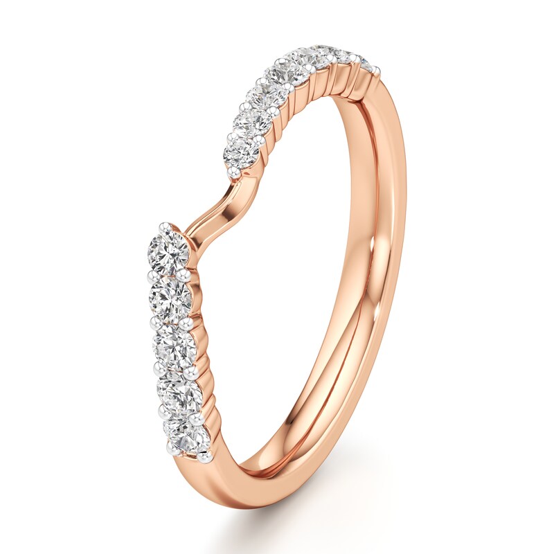 Main Image 4 of J'Lure Lab-Grown Diamond Contour Wedding Band 3/8 ct tw 18K Rose Gold
