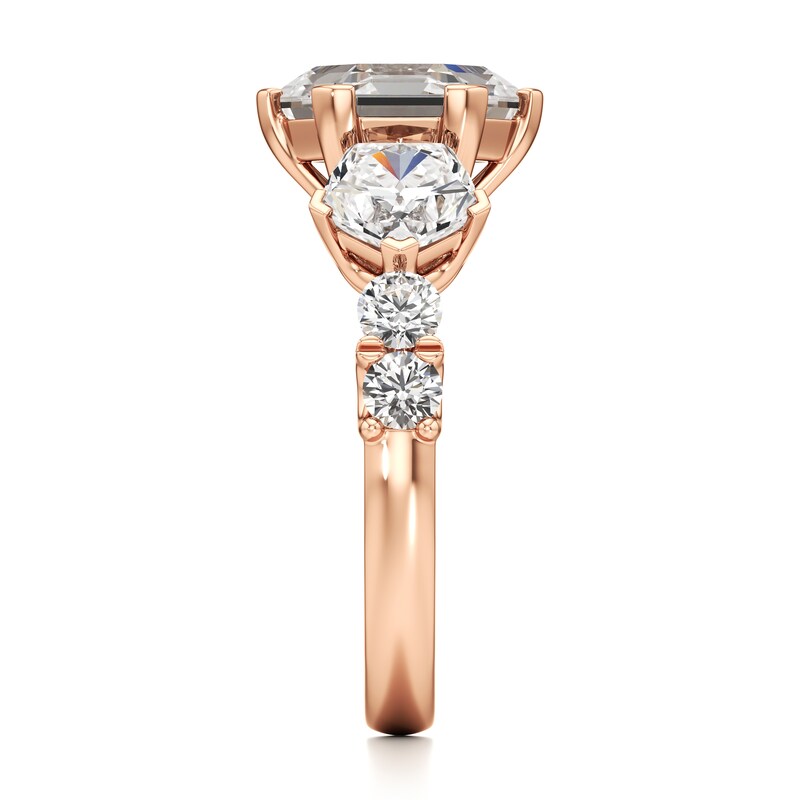 Main Image 3 of J'Lure Hexagon Step-Cut Lab-Grown Diamond Engagement Ring 4-3/4 ct tw 18K Rose Gold