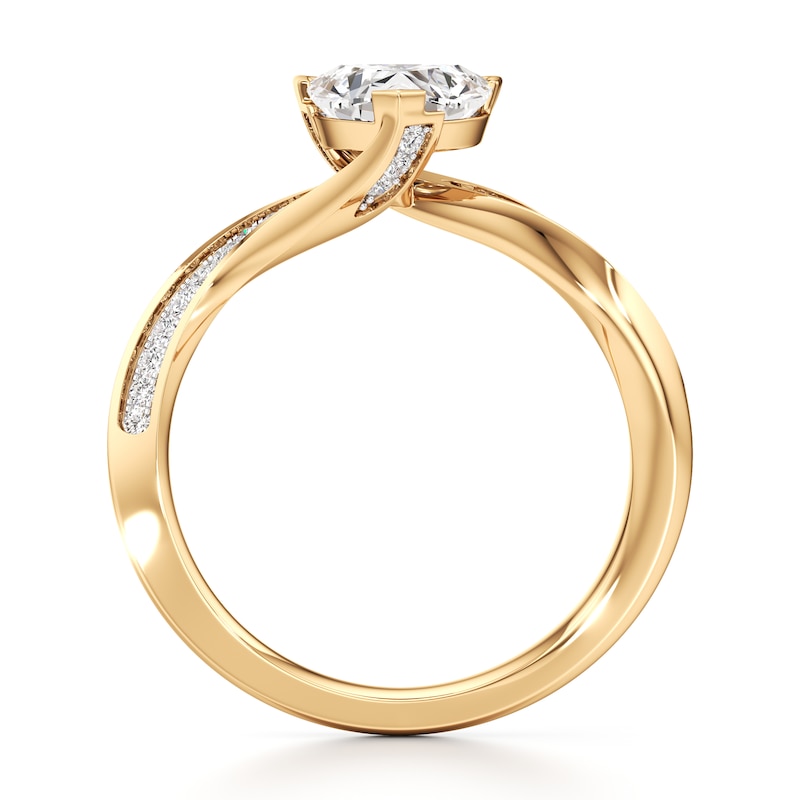 Main Image 2 of J'Lure Trillion Curved Brilliant-Cut Lab-Grown Diamond Bypass Engagement Ring 1-1/8 ct tw 18K Yellow Gold