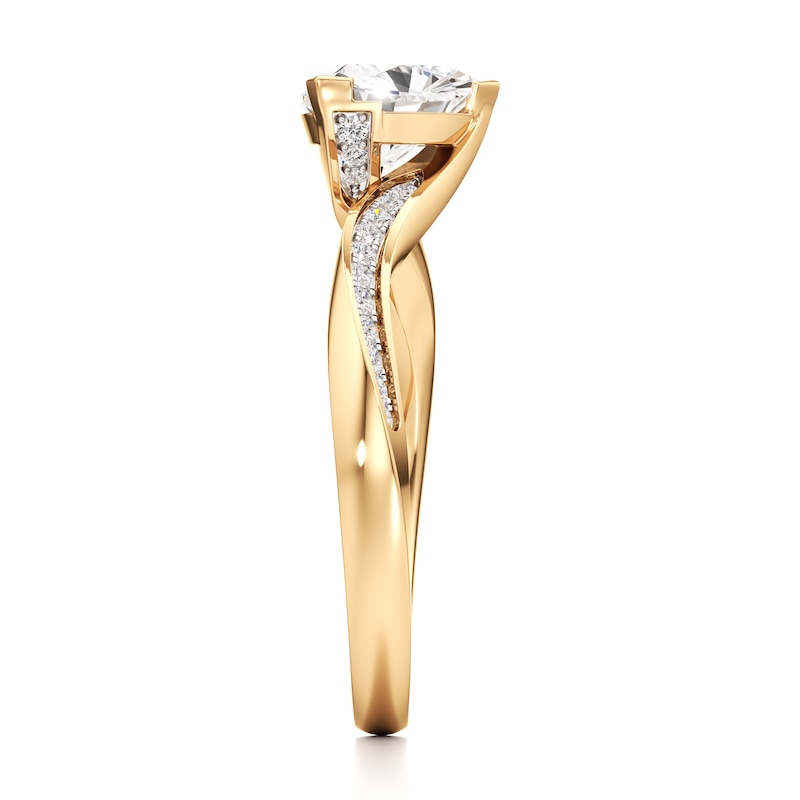 Main Image 3 of J'Lure Trillion Curved Brilliant-Cut Lab-Grown Diamond Bypass Engagement Ring 1-1/8 ct tw 18K Yellow Gold