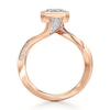 Thumbnail Image 2 of J'Lure Square-Emerald Step-Cut Lab-Created Diamond Bypass Engagement Ring 3-1/4 ct tw 18K Rose Gold