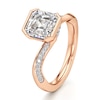 Thumbnail Image 4 of J'Lure Square-Emerald Step-Cut Lab-Created Diamond Bypass Engagement Ring 3-1/4 ct tw 18K Rose Gold