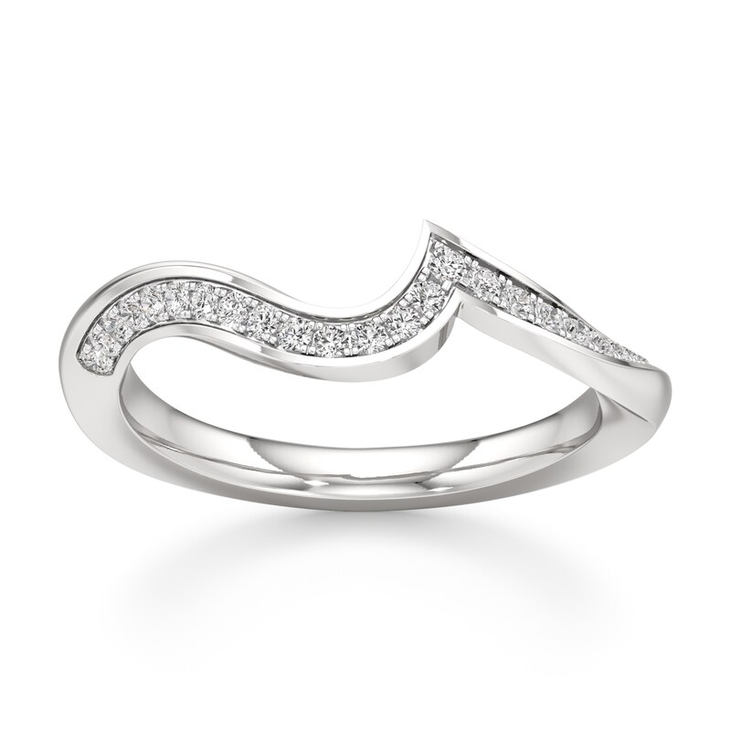 Main Image 1 of J'Lure Lab-Grown Diamond Contour Wedding Band 1/5 ct tw 18K White Gold