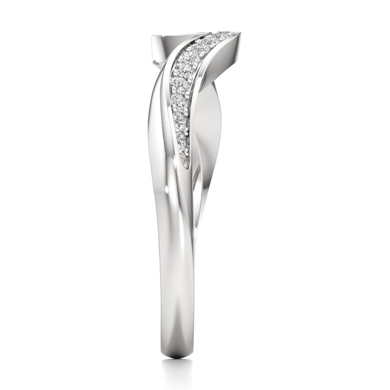 Main Image 3 of J'Lure Lab-Grown Diamond Contour Wedding Band 1/5 ct tw 18K White Gold