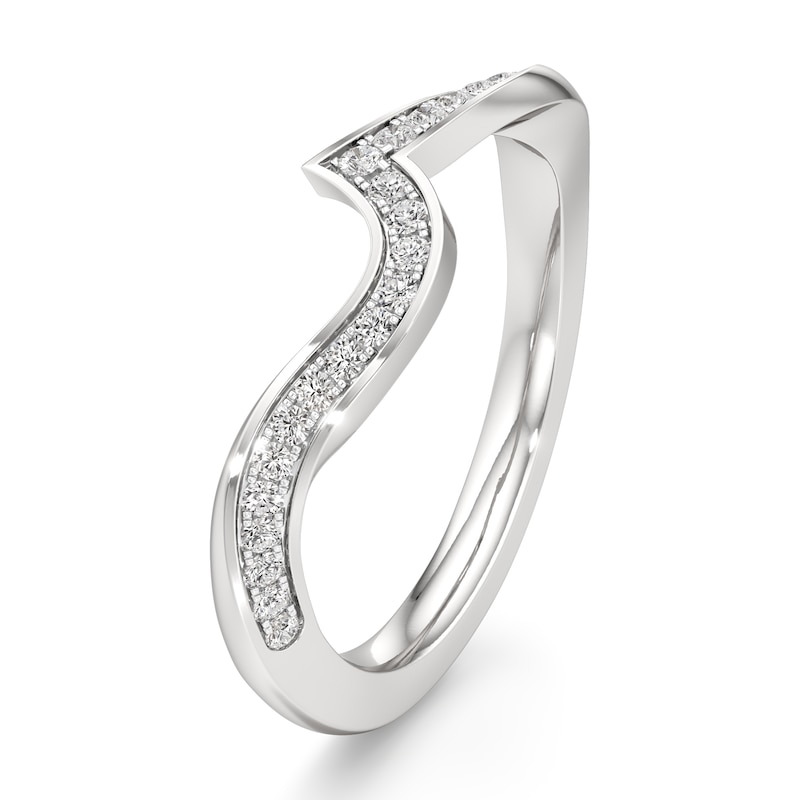 Main Image 4 of J'Lure Lab-Grown Diamond Contour Wedding Band 1/5 ct tw 18K White Gold