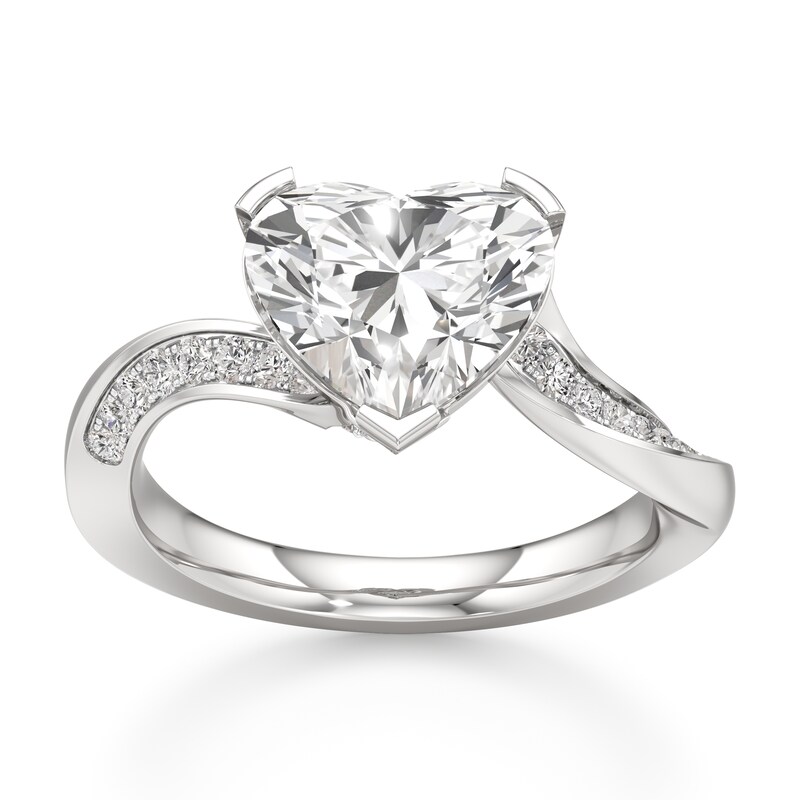Main Image 1 of J'Lure Heart Brilliant-Cut Lab-Grown Diamond Bypass Engagement Ring 3-1/4 ct tw 18K White Gold
