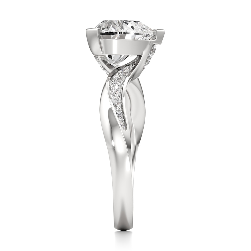Main Image 3 of J'Lure Heart Brilliant-Cut Lab-Grown Diamond Bypass Engagement Ring 3-1/4 ct tw 18K White Gold