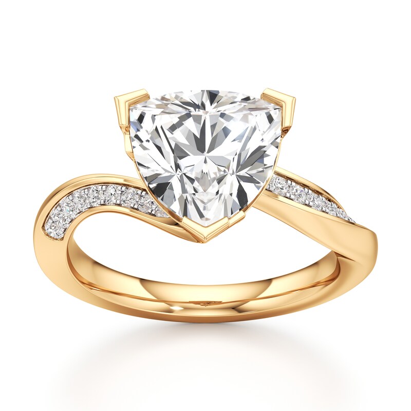 Main Image 1 of J'Lure Trillion Curved Brilliant-Cut Lab-Grown Diamond Bypass Engagement Ring 3-1/5 ct tw 18K Yellow Gold