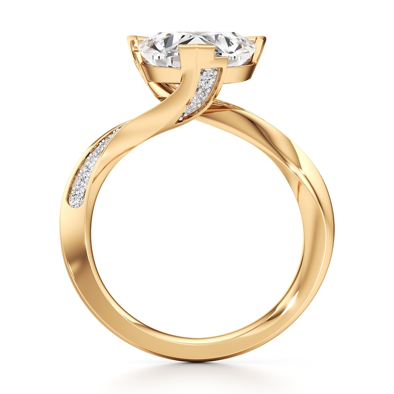 Main Image 2 of J'Lure Trillion Curved Brilliant-Cut Lab-Grown Diamond Bypass Engagement Ring 3-1/5 ct tw 18K Yellow Gold