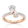 Thumbnail Image 1 of J'Lure Pear Step-Cut Two-Stone Lab-Created Diamond Engagement Ring 1-7/8 ct tw 18K Rose Gold