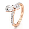 Thumbnail Image 4 of J'Lure Pear Step-Cut Two-Stone Lab-Created Diamond Engagement Ring 1-7/8 ct tw 18K Rose Gold