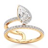 Thumbnail Image 1 of J'Lure Pear Step-Cut Lab-Grown Diamond Spiral Engagement Ring 1-3/8 ct tw 18K Yellow Gold
