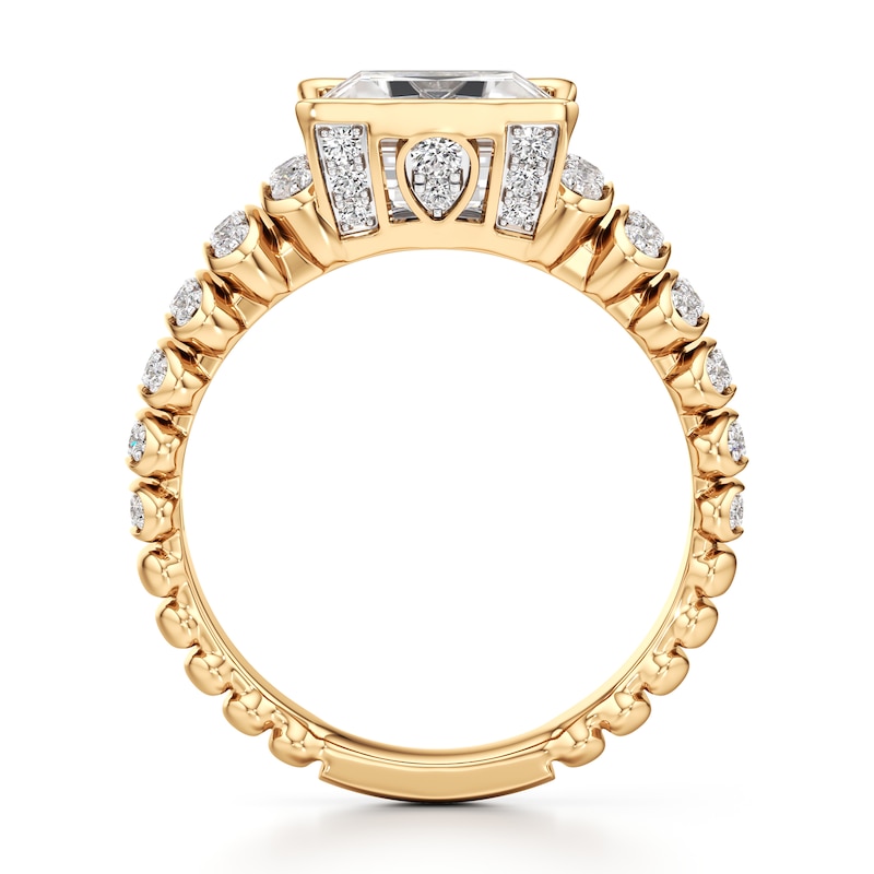 Main Image 2 of J'Lure Carre Step-Cut Lab-Grown Diamond Engagement Ring 3-1/2 ct tw 18K Yellow Gold