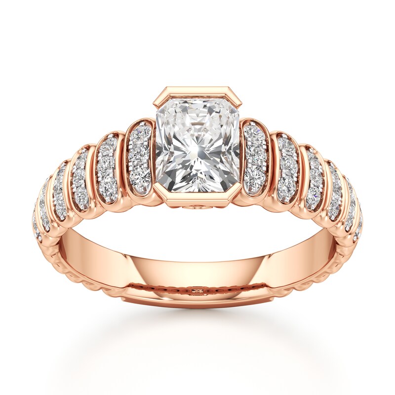 Main Image 1 of J'Lure Radiant Brilliant-Cut Lab-Created Diamond Engagement Ring 1-1/4 ct tw 18K Rose Gold