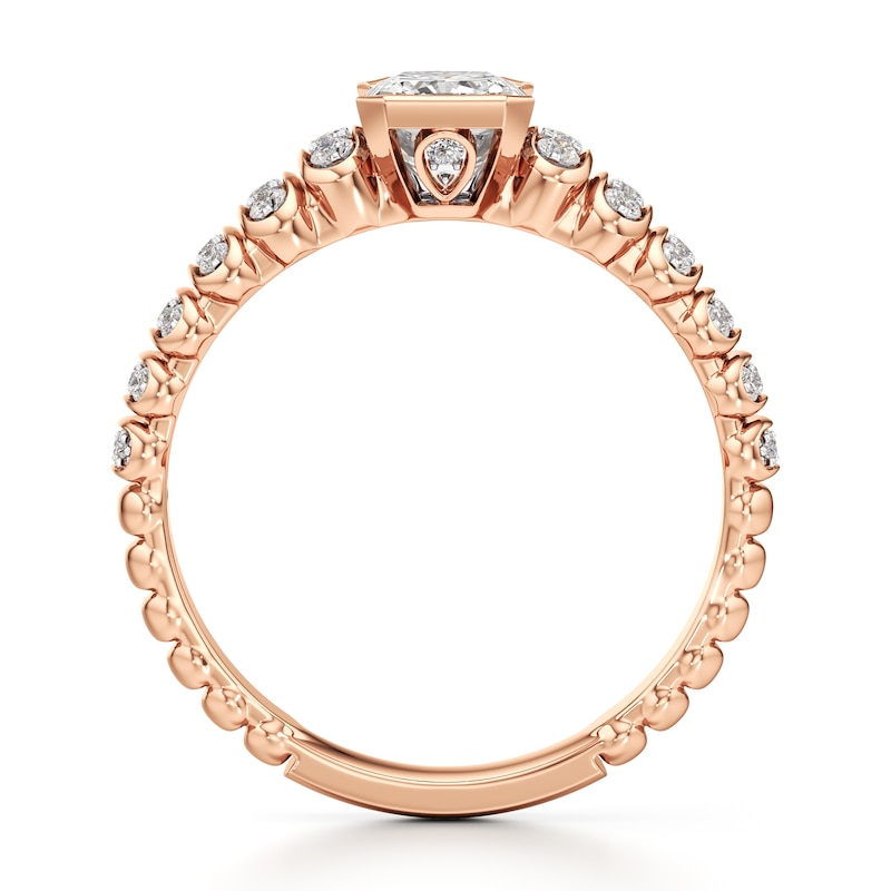 Main Image 2 of J'Lure Radiant Brilliant-Cut Lab-Created Diamond Engagement Ring 1-1/4 ct tw 18K Rose Gold