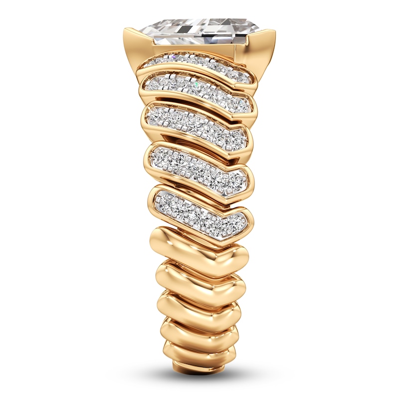 Main Image 3 of J'Lure Shield Step-Cut Lab-Grown Diamond Engagement Ring 2-1/2 ct tw 18K Yellow Gold
