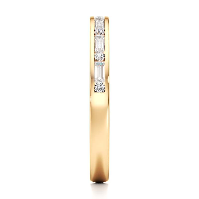 Main Image 3 of J'Lure Baguette & Round-Cut Lab-Grown Diamond Wedding Band 1/3 ct tw 18K Yellow Gold