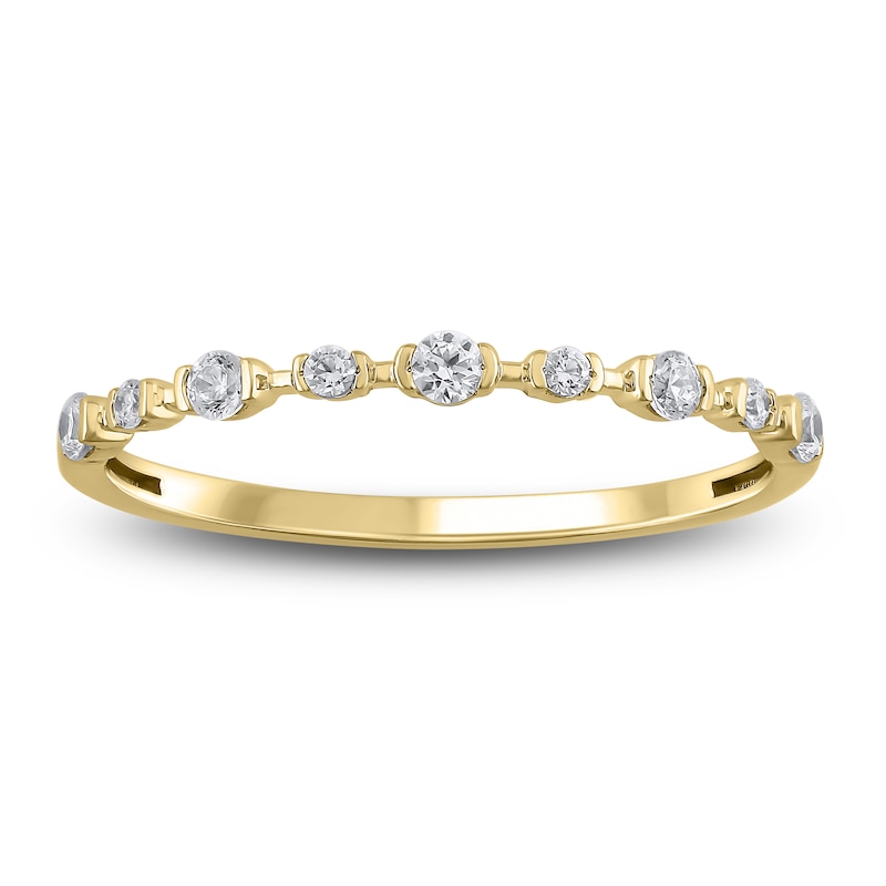 Main Image 4 of Lab-Grown Diamond Anniversary Ring Three-Piece Gift Set 1/4 ct tw 14K Yellow Gold