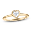 Thumbnail Image 1 of Heart-Shaped Lab-Grown Diamond Bezel-Set Solitaire Ring 1/2 ct tw 14K Yellow Gold (SI2/F)
