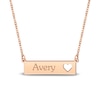 Thumbnail Image 1 of Engravable Name Bar Necklace with Heart Cutout 14K Rose Gold-Plated Sterling Silver 18"