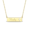 Thumbnail Image 1 of Engravable Name Bar Necklace with Cross Cutout 14K Yellow Gold 18"