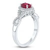 Thumbnail Image 2 of Oval-Cut Natural Ruby & Diamond Ring 1/4 ct tw 14K White Gold