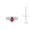 Thumbnail Image 4 of Oval-Cut Natural Ruby & Diamond Ring 1/4 ct tw 14K White Gold