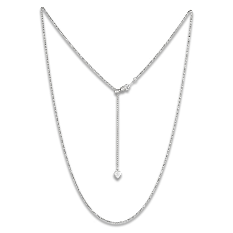 Adjustable Wheat Chain Necklace 1.3mm Solid Sterling Silver 24"