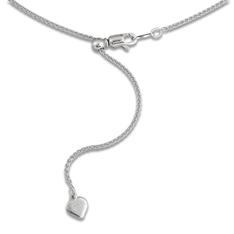 Main Image 4 of Adjustable Wheat Chain Necklace 1.3mm Solid Sterling Silver 24"