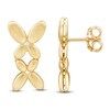 Thumbnail Image 1 of Butterfly Mirrored Drop Earrings 14K Yellow Gold