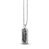 Thumbnail Image 2 of Men's Embossed Diamond Dog Tag Necklace 1/20 ct tw Sterling Silver 24"