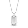 Thumbnail Image 3 of Men's Embossed Diamond Dog Tag Necklace 1/20 ct tw Sterling Silver 24"