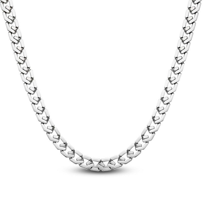 Main Image 1 of Men's Hexagon Link Chain Necklace 10mm Stainless Steel 24"