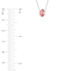 Thumbnail Image 2 of Oval-Cut Pink Lab-Grown Diamond Solitaire Necklace 1 ct tw 14K White Gold 18"