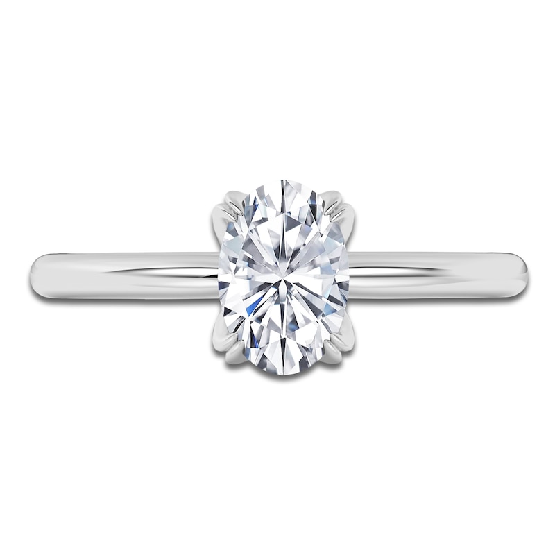 Main Image 3 of Certified Oval-Cut Diamond Solitaire Engagement Ring 1 ct tw 14K White Gold (I1/I)