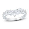 Thumbnail Image 1 of Certified Round & Marquise-Cut Chevron Wedding Band 1/2 ct tw 14K White Gold