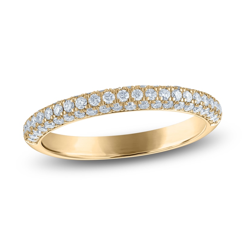Main Image 1 of Vera Wang VOW Lab-Grown Diamond Pavé Wedding Band 1/2 ct tw 14K Yellow Gold