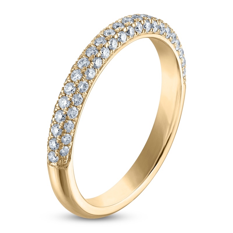 Main Image 2 of Vera Wang VOW Lab-Grown Diamond Pavé Wedding Band 1/2 ct tw 14K Yellow Gold