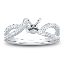 Lab-Grown Diamond Crossover Shank Engagement Ring Setting 3/8 ct tw Platinum