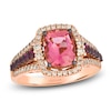 Thumbnail Image 1 of Le Vian Cushion-Cut Natural Pink Tourmaline & Rhodolite Garnet Ring 3/8 ct tw Diamonds 14K Strawberry Gold