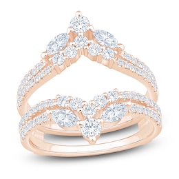 Marquise & Round-Cut Lab-Grown Diamond Enhancer Ring 1-1/3 ct tw 14K Rose Gold