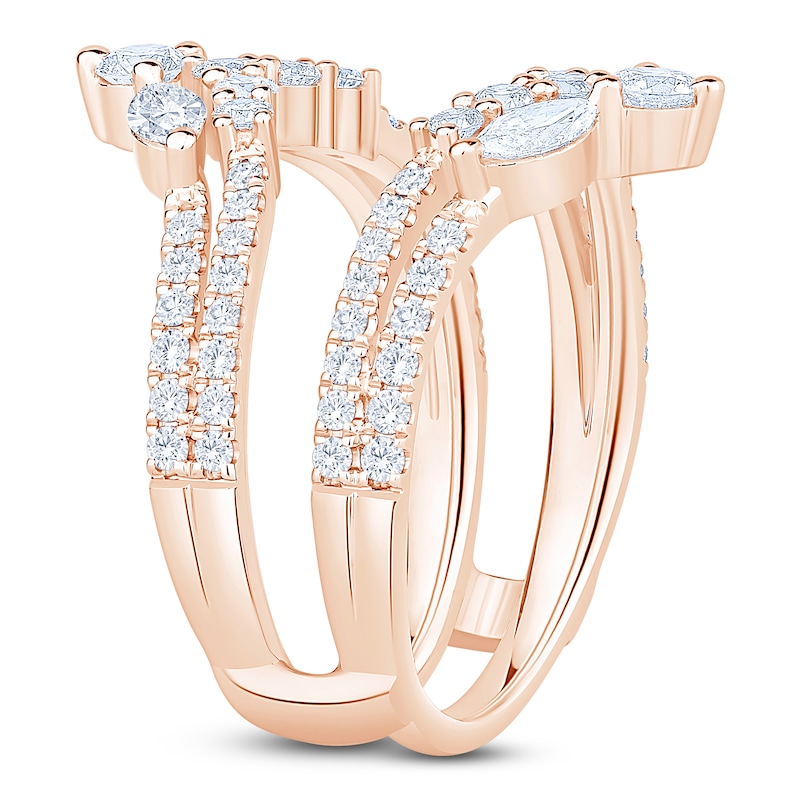 Main Image 2 of Marquise & Round-Cut Lab-Grown Diamond Enhancer Ring 1-1/3 ct tw 14K Rose Gold