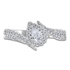 Thumbnail Image 3 of Pear-Shaped Diamond Tilted Halo Engagement Ring 5/8 ct tw 14K White Gold