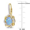 Thumbnail Image 2 of Oval-Cut Natural Blue Opal & Diamond Twist Frame Drop Earrings 1/4 ct tw 10K Yellow Gold